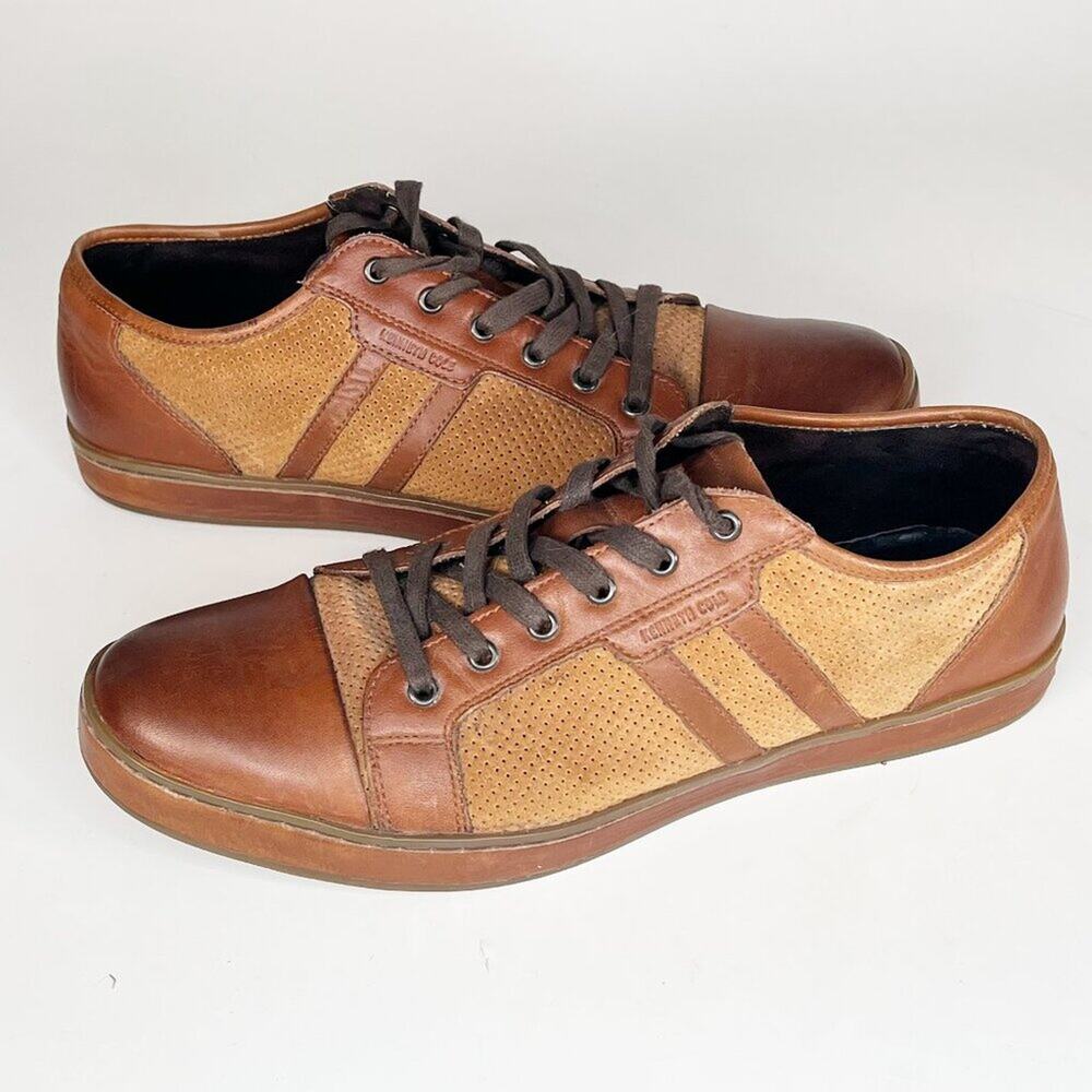 Kenneth Cole Brand Wagon 2 Tan Brown Leather Casual Business Shoes Men 9